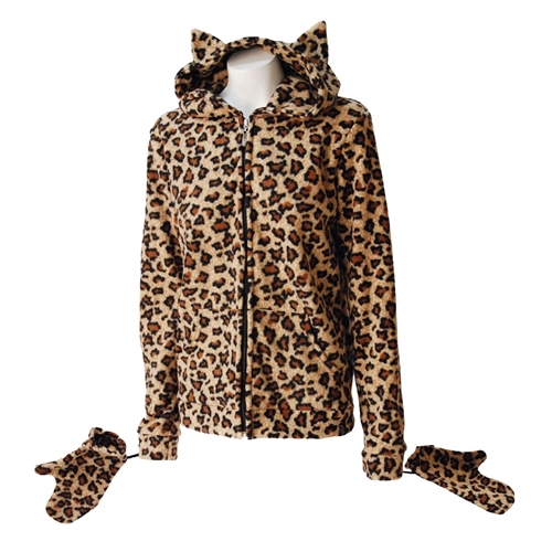 Darkside - Leopard Kitty Hood Fleece-Jacke