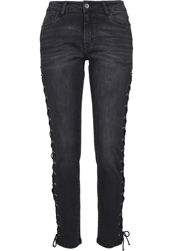 Urban Classics - Denim Lace Up Skinny, Girl-Hose