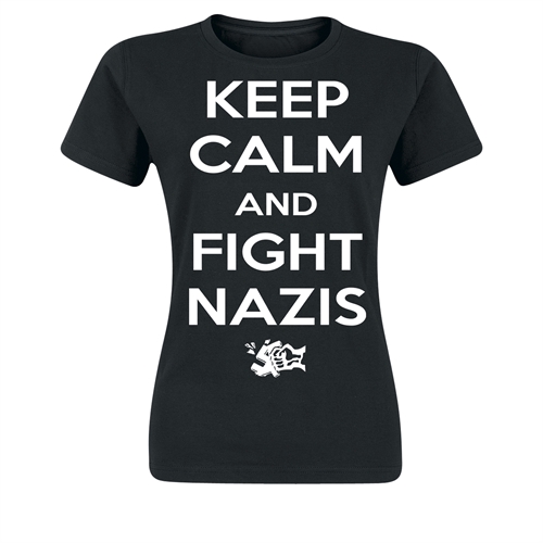 Keep Calm and fight Nazis, Girl-Shirt