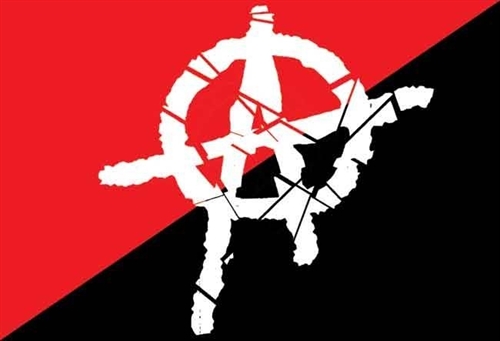 Anarchy - Schwarz/Rot, Fahne