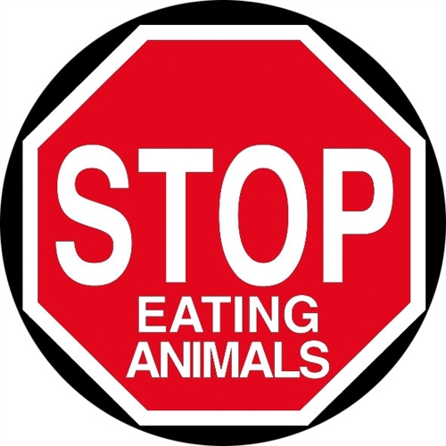 STOP eating animals - Button