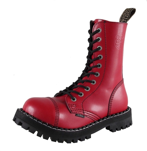 Steel - Full Red, 10-Loch Boots