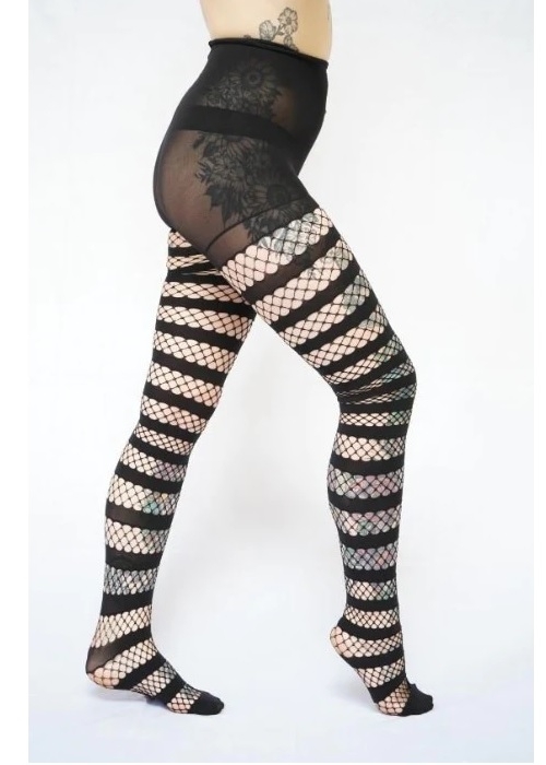 Pamela Mann - Fishnet Opaque Stripe, Strumpfhose
