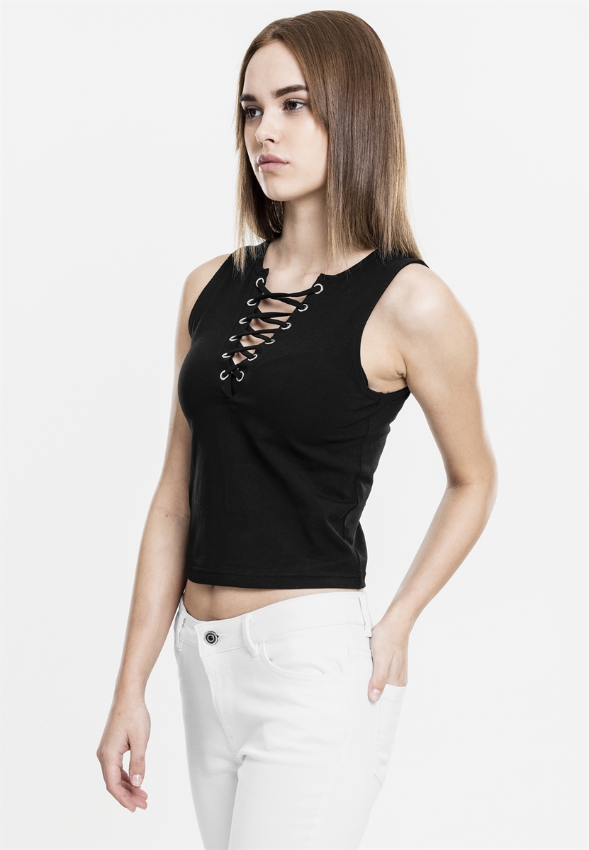 Urban Classics - Ladies Lace Up Cropped Top