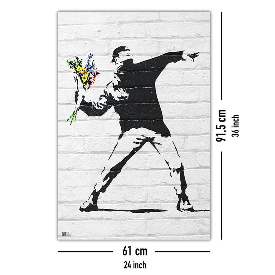 Banksy - Throwing Flowers, Poster