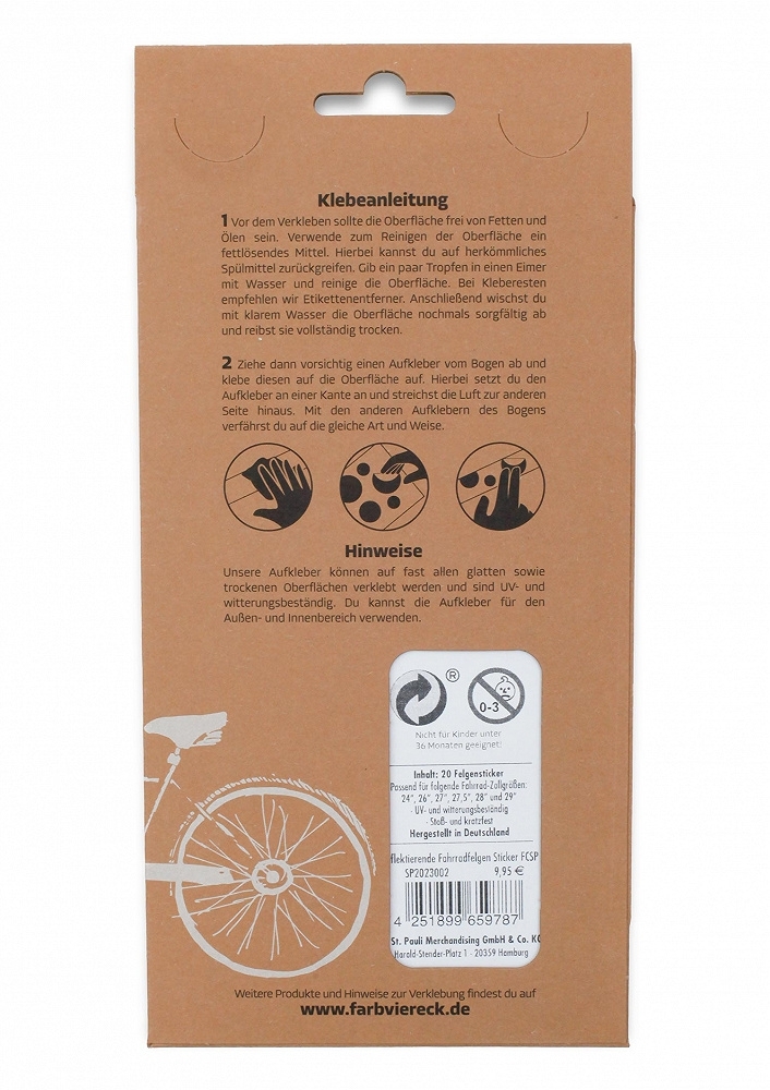 FC St. Pauli - reflektierende Fahrradfelgen Sticker 