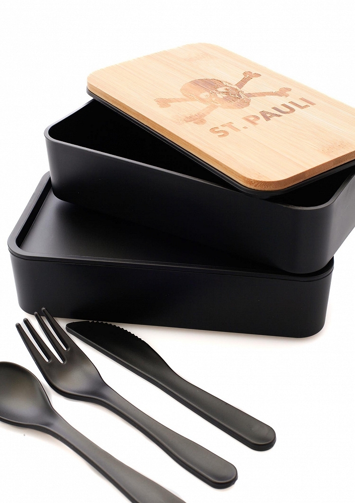 FC St. Pauli - Totenkopf, Lunchbox mit Besteck