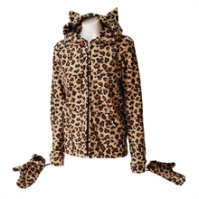 Darkside - Leopard Kitty Hood Fleece-Jacke