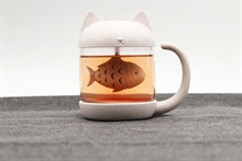 Katze - Teebecher mit integriertem Tee-Ei