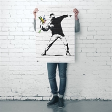 Banksy - Throwing Flowers, Poster
