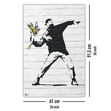 Banksy - Throwing Flowers, Poster