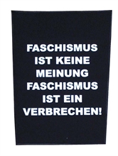 Faschismus ist keine Meinung - Rckenaufnher