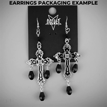 Gothic Cross Black Crystals -  Ohrringe